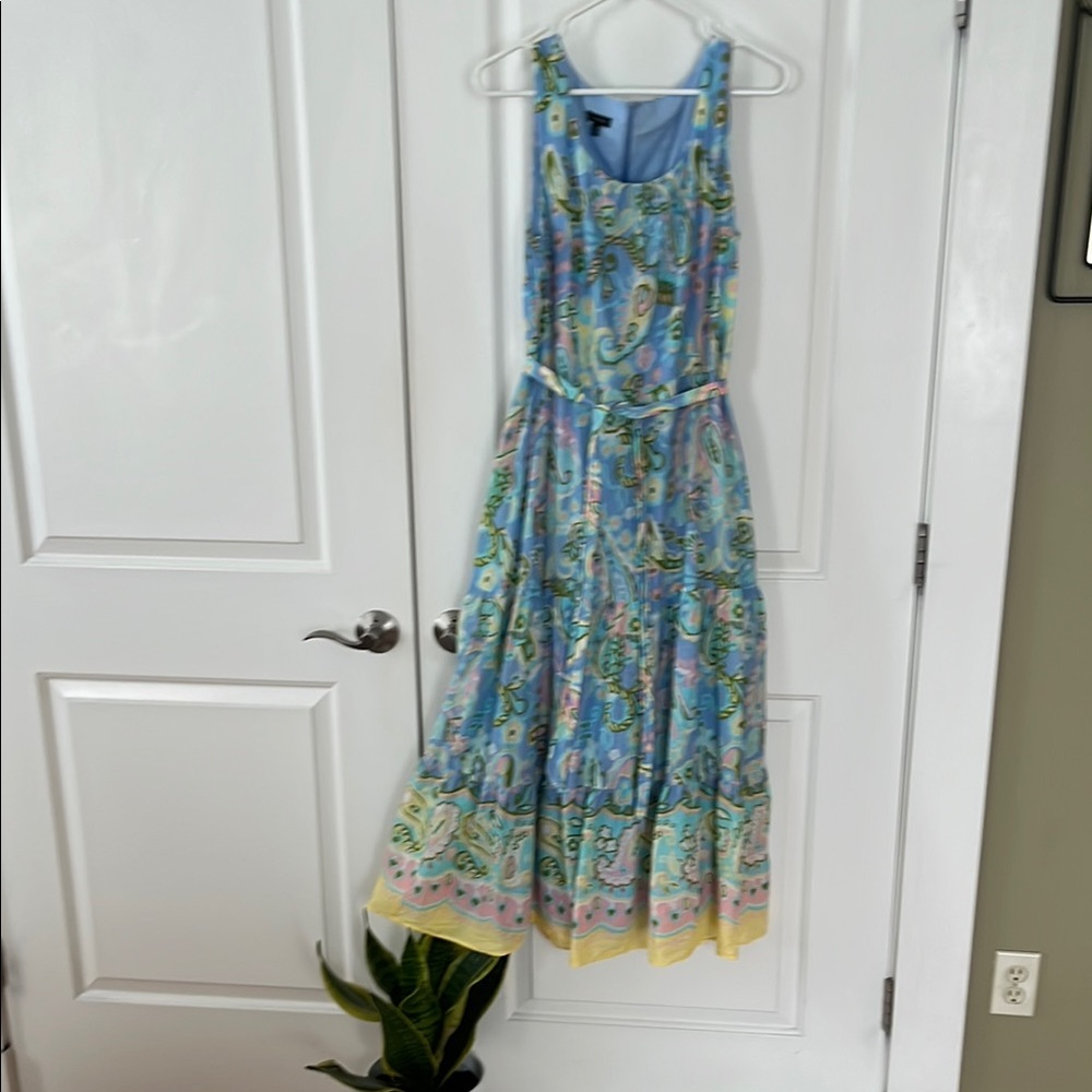 Talbots - Floral Blue Sleeveless Dress